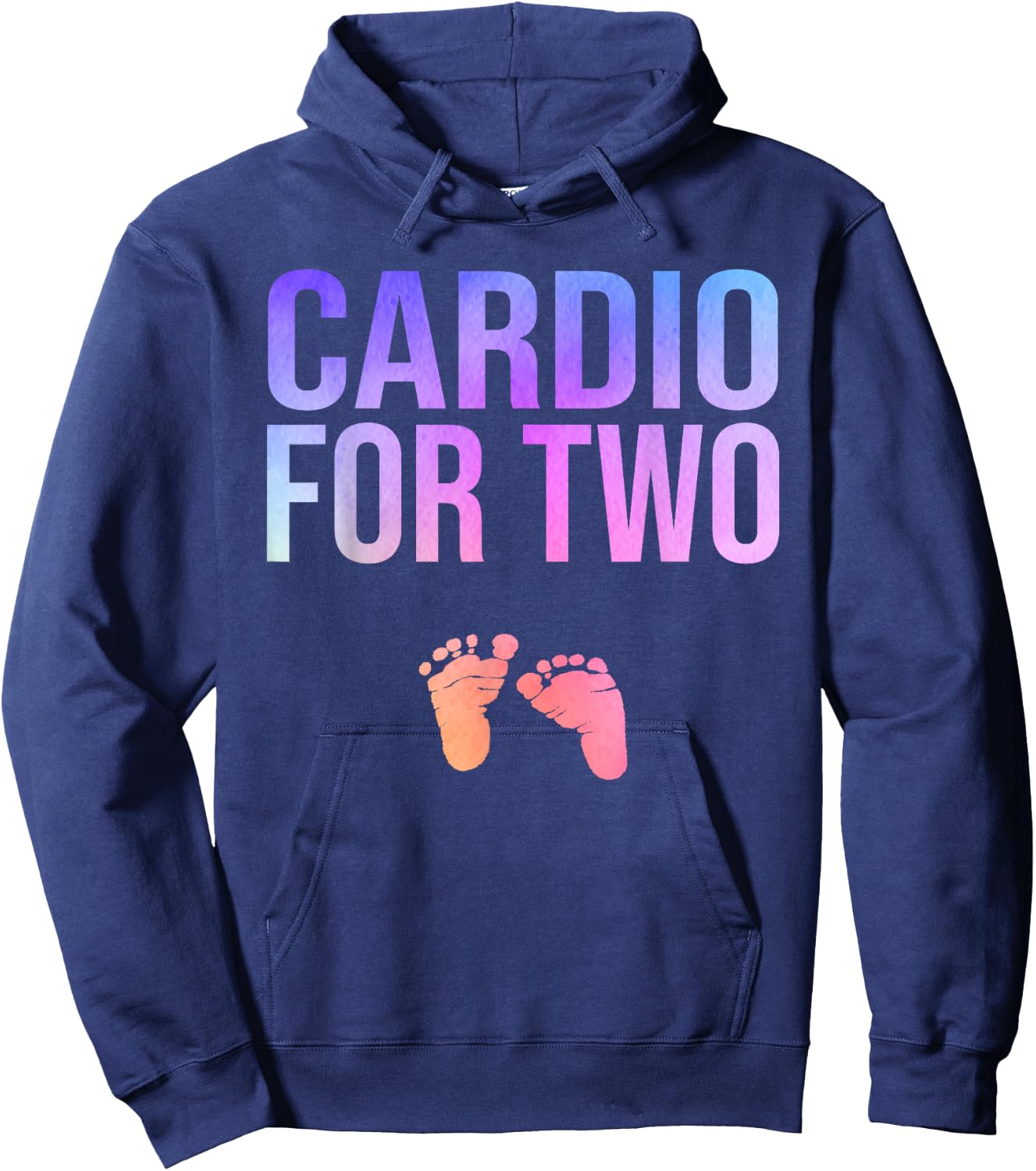 Cardio For Two Funny Pregnancy Workout Hoodie - Hoodie | Navy