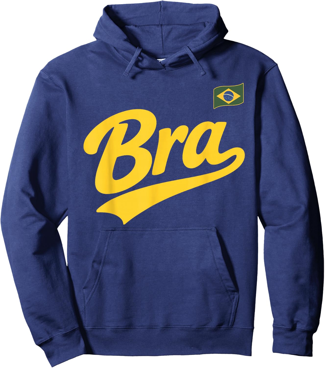 Brazil Vintage Script Fan Hoodie - Hoodie | Navy