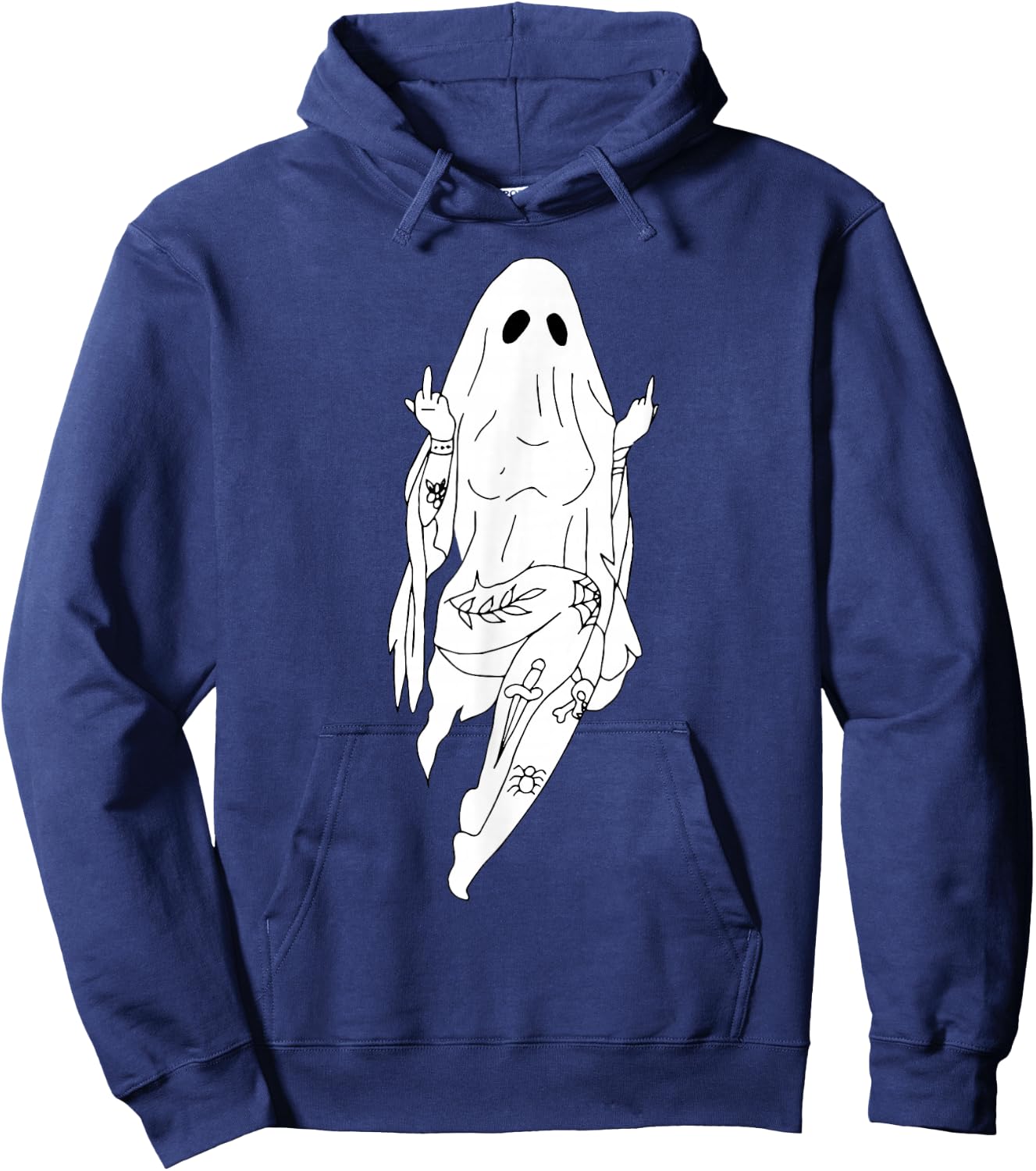 Middle Finger Sexy Boo Funny Halloween Sexy Ghost Hoodie - Hoodie | Navy