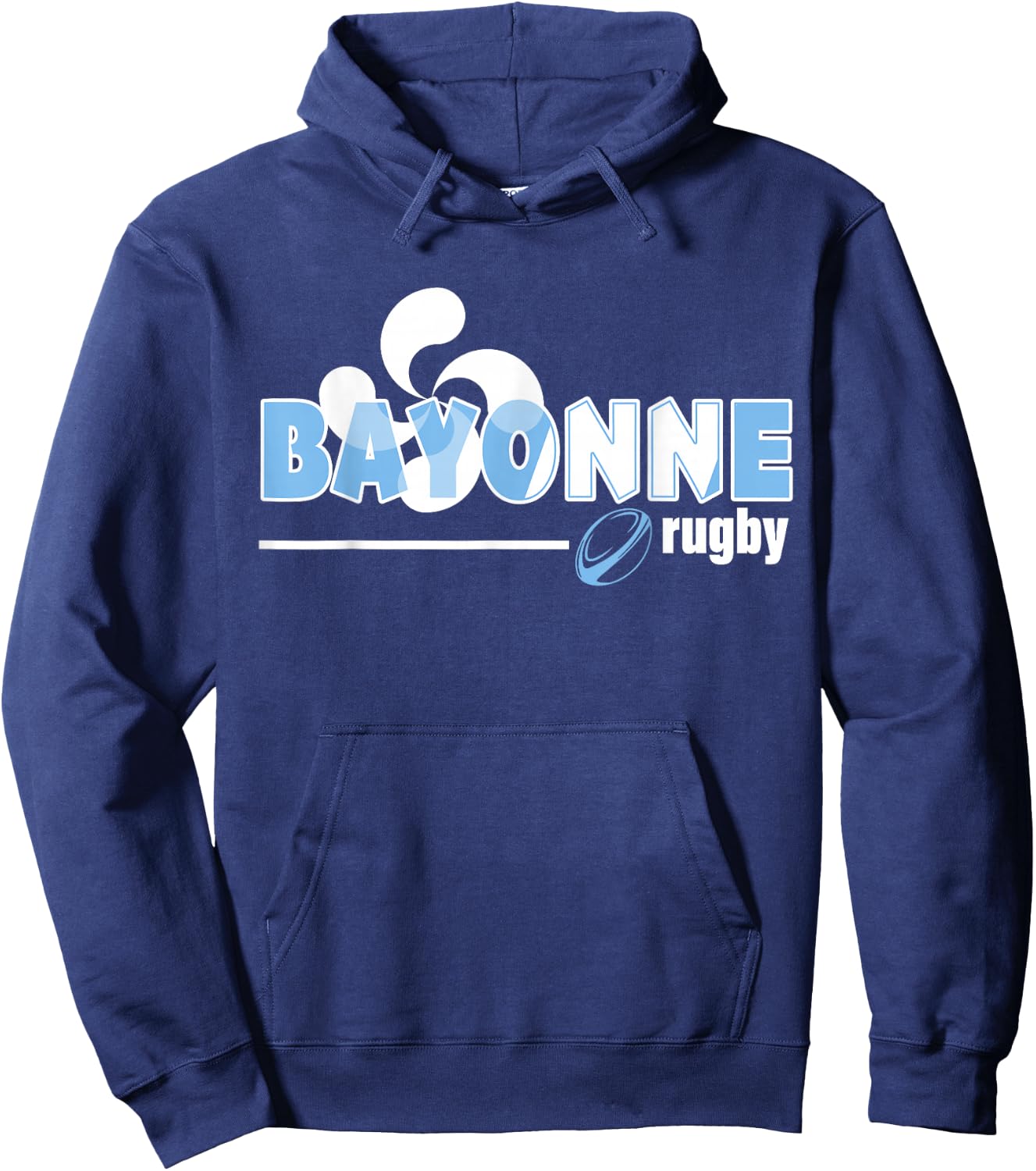 Rugby Bayonne Basque Country Supporter Man Woman Child , Black, S Hoodie - Hoodie | Navy