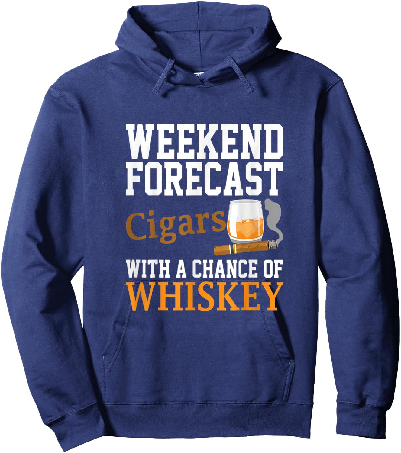 Funny Weekend Forecast Cigars And Whiskey Gift Women Hoodie - Hoodie | Navy