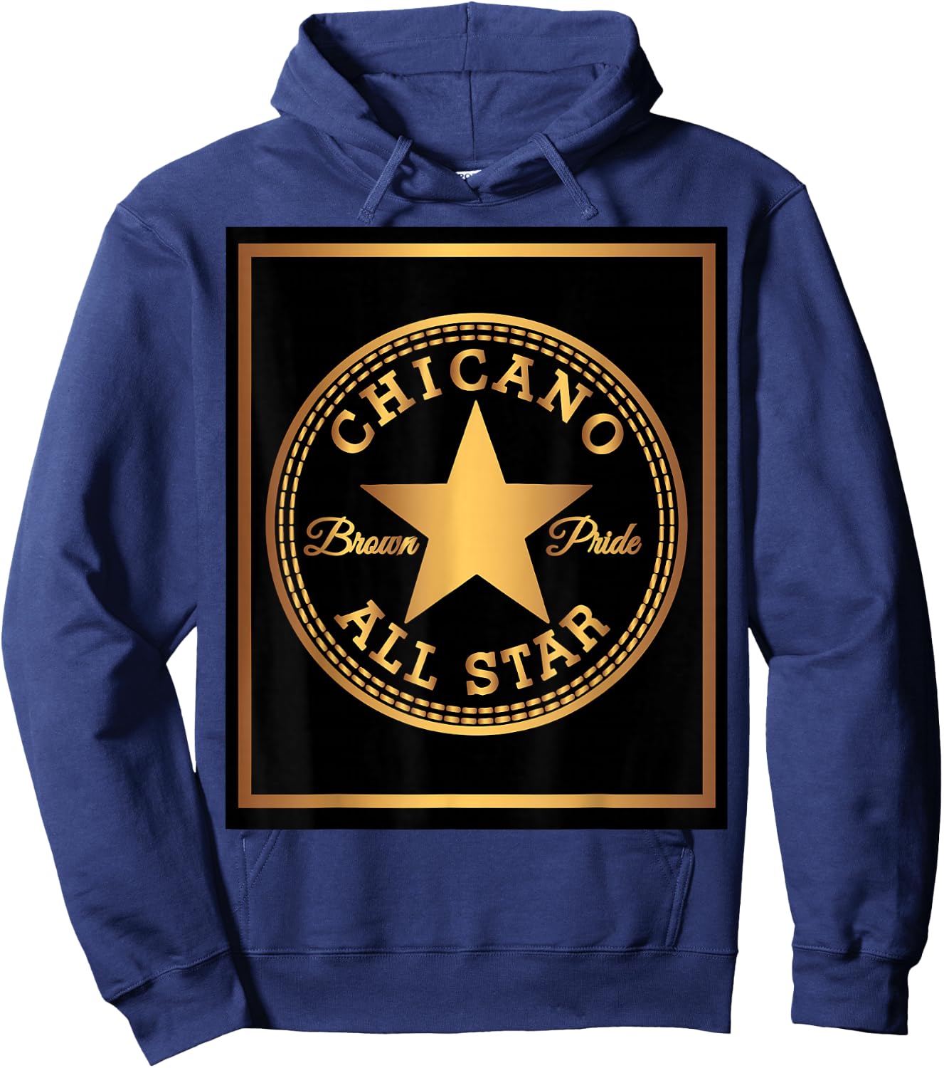 Chicano Brown Pride Gold T Shirt Hoodie - Hoodie | Navy