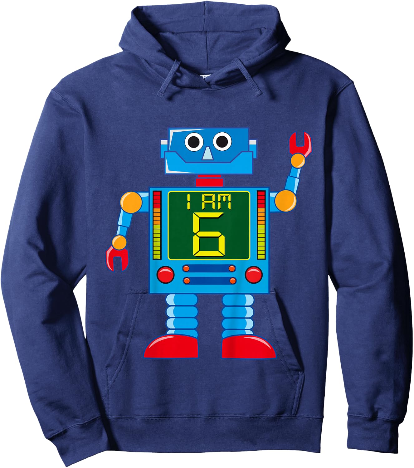 Attention. I am 6 years 6th birthday robot mechanics Hoodie - Hoodie | Navy
