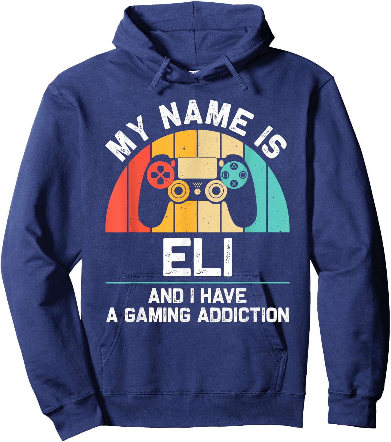 ELI Gift Name Personalized Funny Gaming Geek Birthday Hoodie - Hoodie | Navy