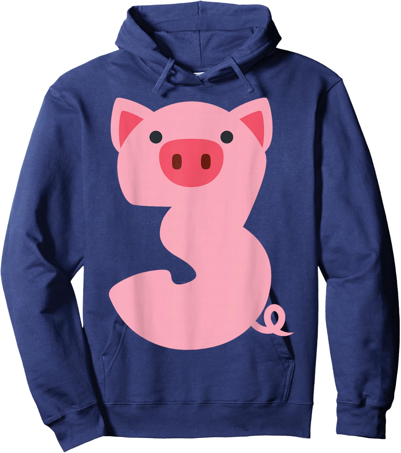 Fun Toddler 3rd Birthday Pig Themed 3 Year Old Boys Kids Pig Hoodie - Hoodie | Navy