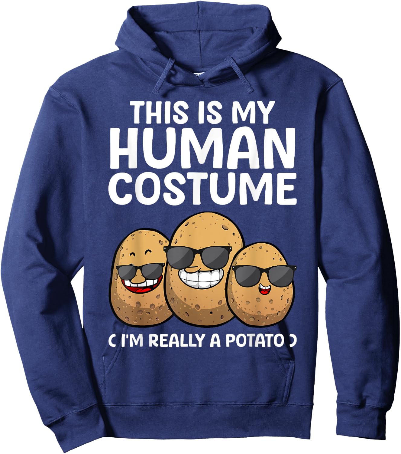 Funny Potato Costume Women Kids Adult Potato Novelty Hoodie - Hoodie | Navy