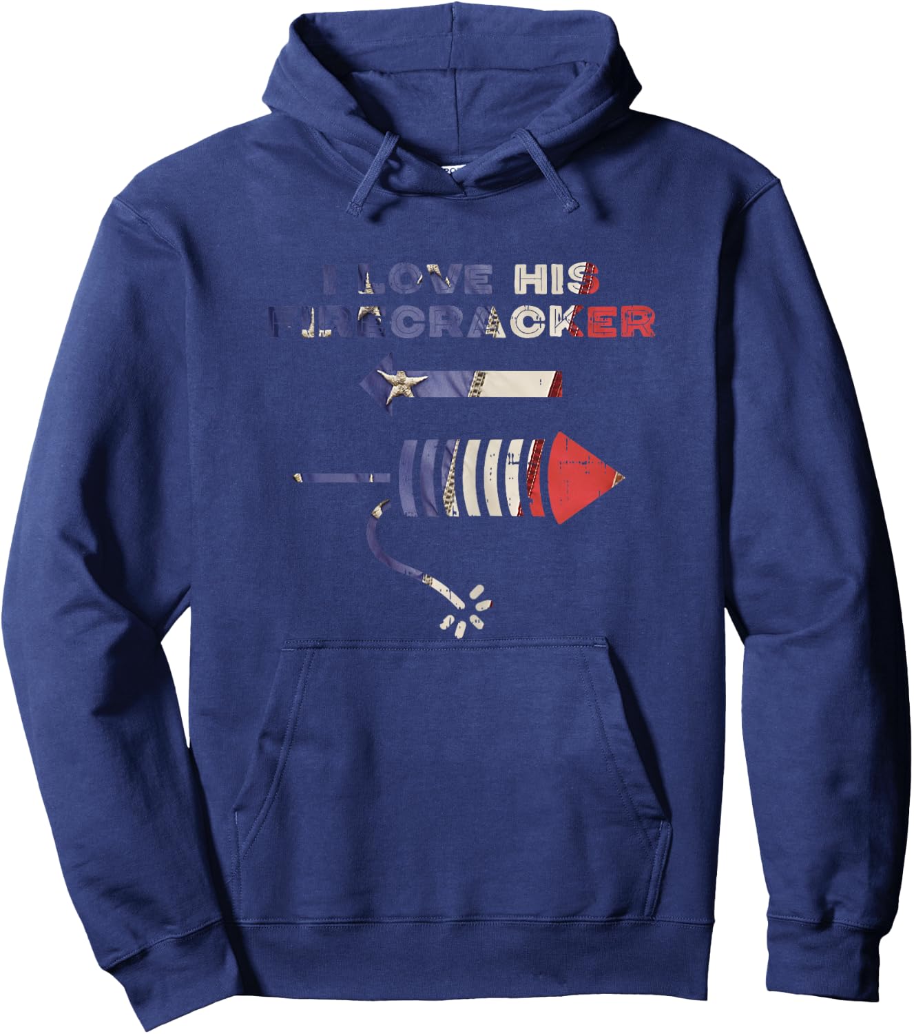 Love His Firecracker Matching Couple 4th Of July Girlfriend Hoodie - Hoodie | Navy