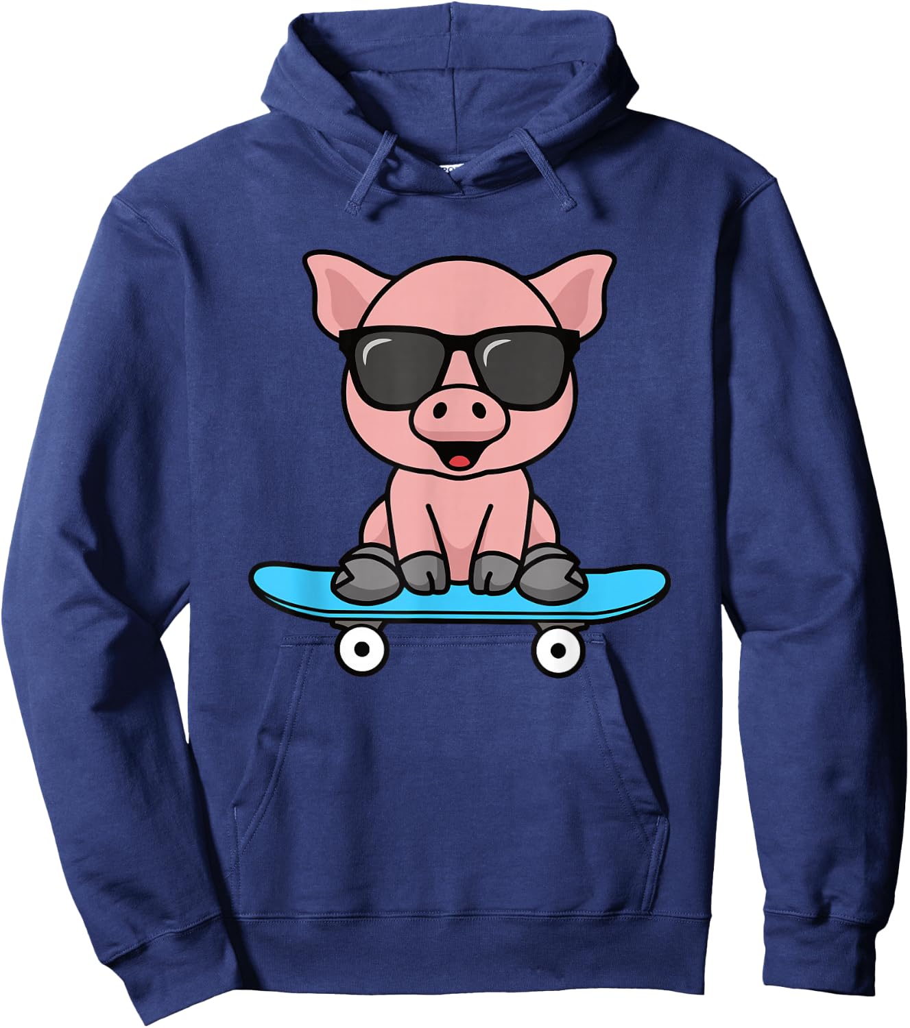 Funny Pig Skateboard Cool Piglet Lover Men Boys Kids Hoodie - Hoodie | Navy
