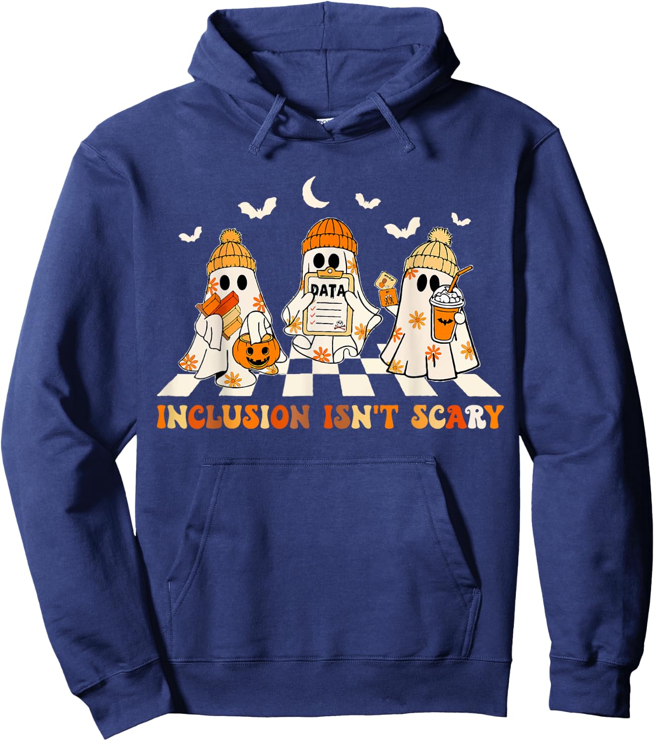 Funny Sped Teacher Halloween Ghost Inclusion Isn't Scary Hoodie - Hoodie | Navy