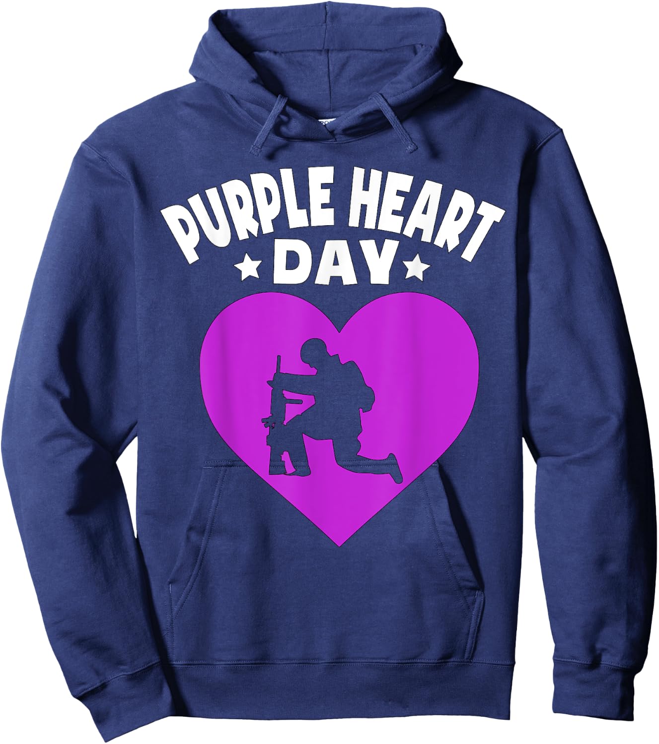Purple Heart Day Shirt Military Veterans Purple Heart Hoodie - Hoodie | Navy