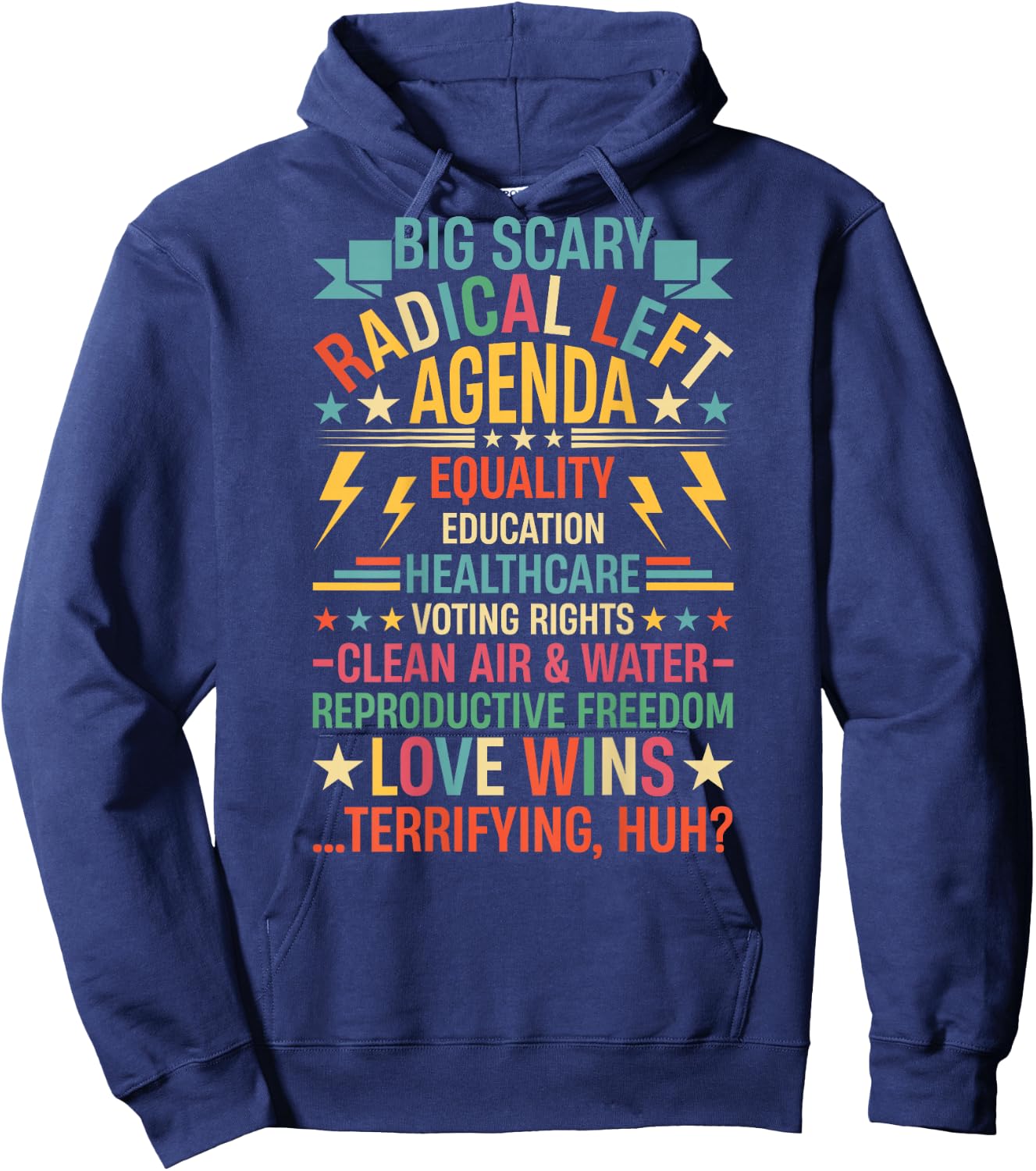 Support Radical Left Agenda USA Liberal 4th of July (ONBACK) Hoodie - Hoodie | Navy