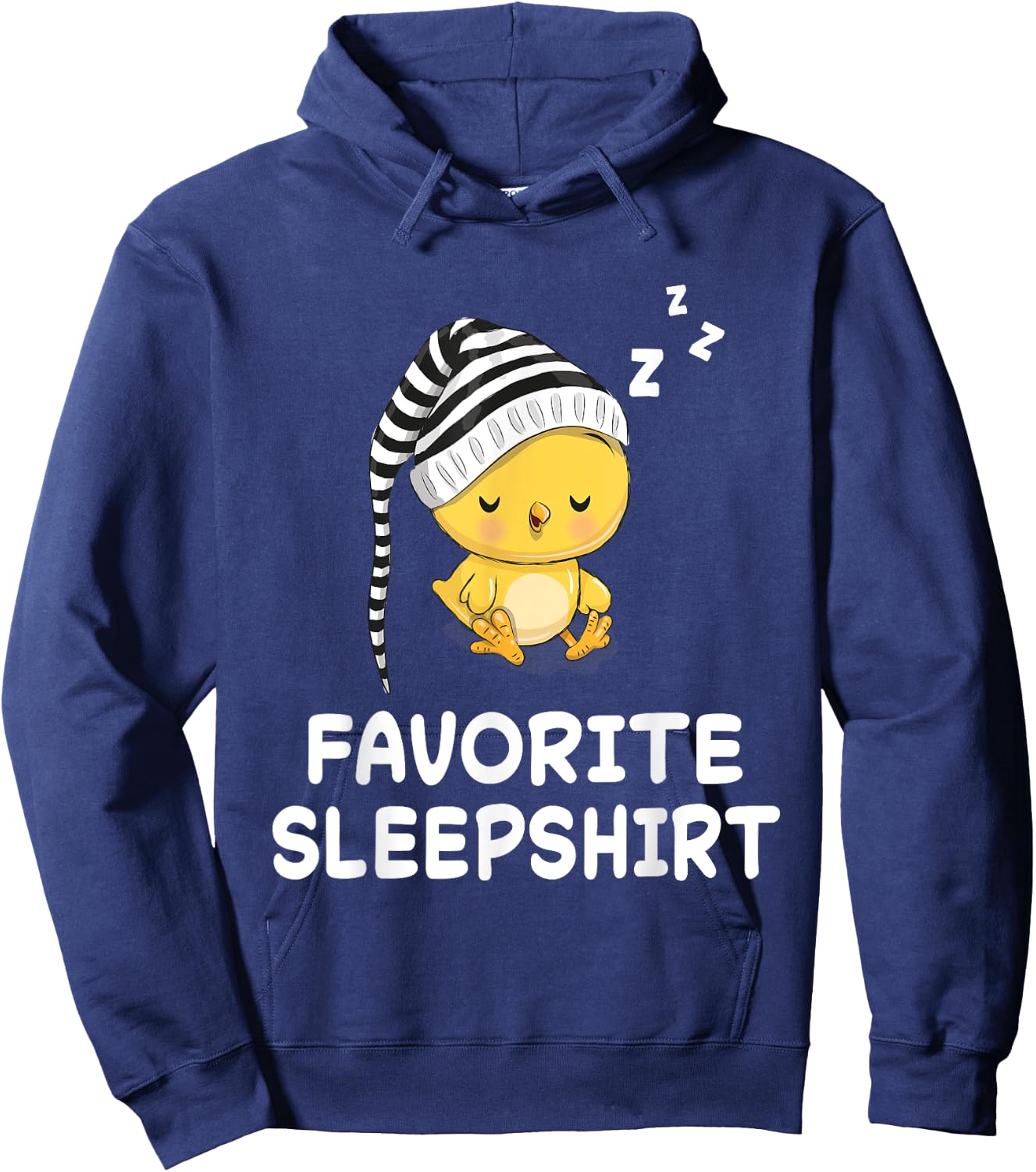 Chick Chicken Nap Sleeping Sleep Pajama Nightgown Hoodie - Hoodie | Navy