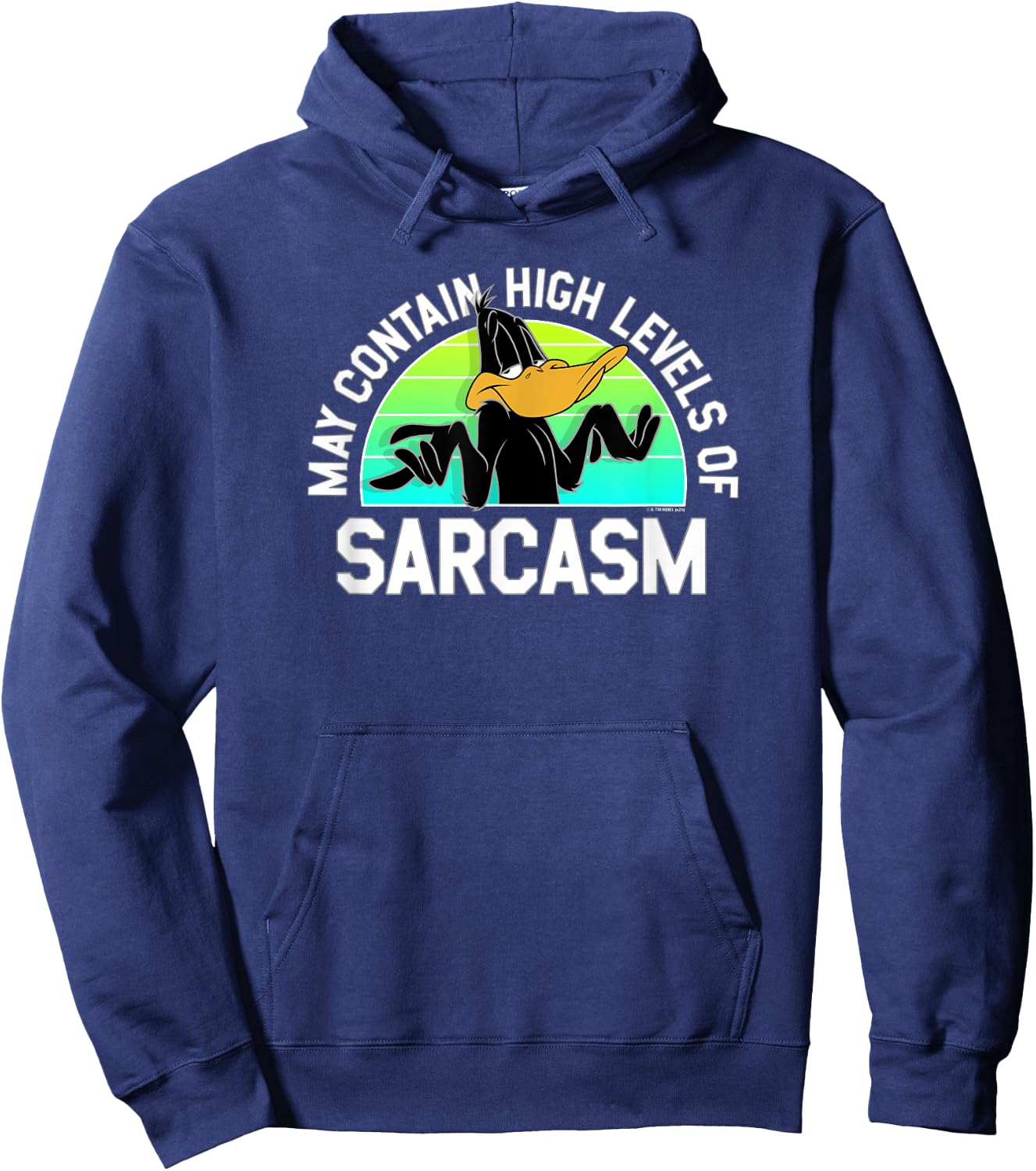 Looney Tunes Daffy Duck Contains High Levels of Sarcasm Hoodie - Hoodie | Navy