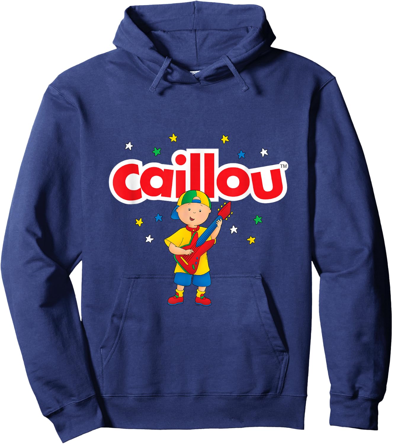 Caillou Plays Guitar , blue, s Hoodie - Hoodie | Navy