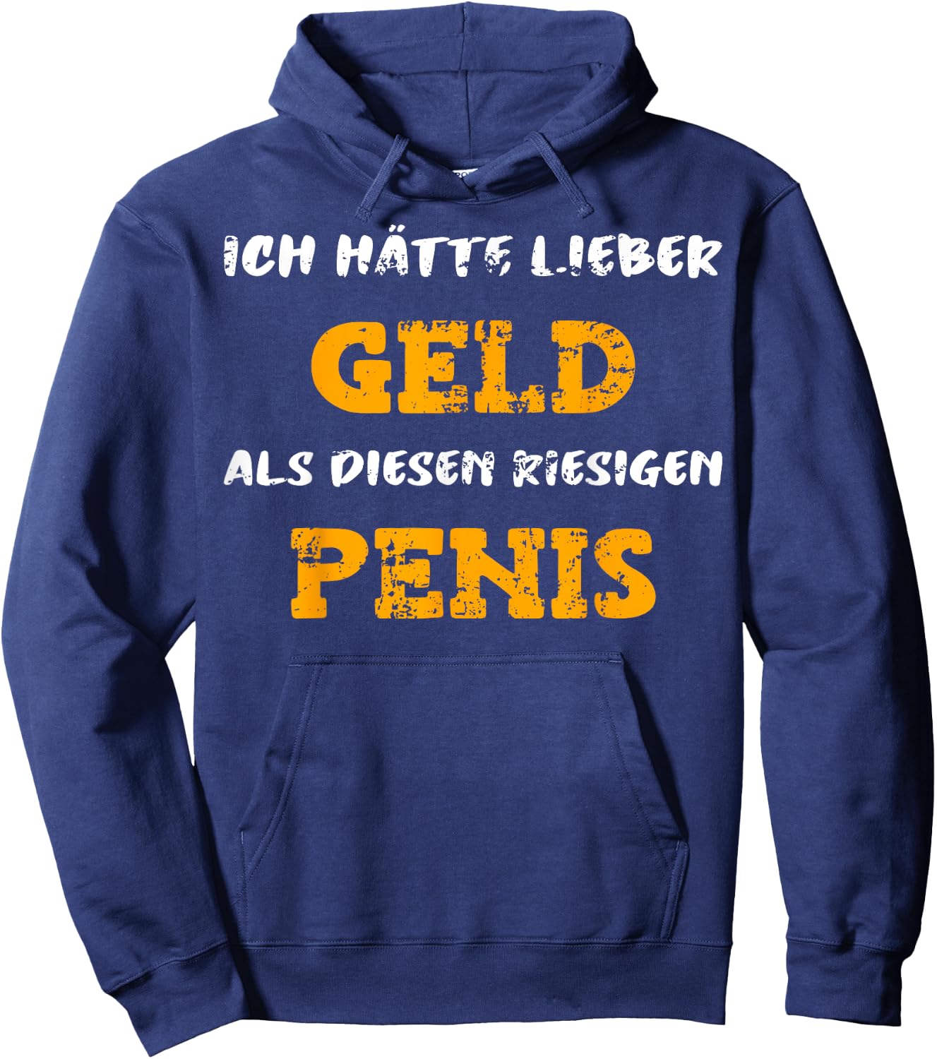 Fruitmaker funny shirts Ich wünschte ich hätte Geld statt Riesen Penis -Erwachsene Partygänger, humorvoll Schwarz S Klassische Passform Kurzarm Hoodie - Hoodie | Navy