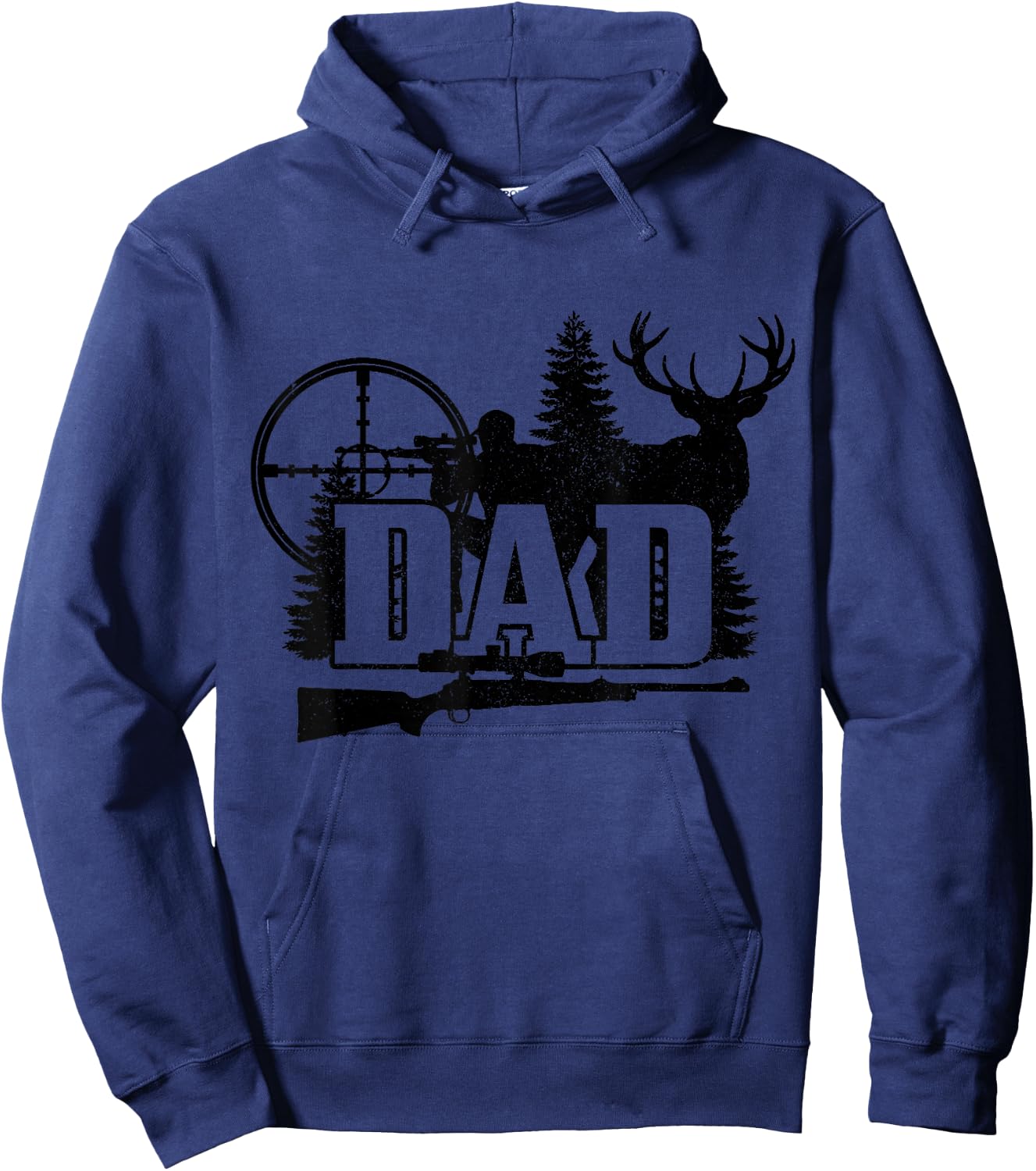 Hunting Dad Father's Day Whitetail Buck Deer Elk Hunter Hoodie - Hoodie | Navy