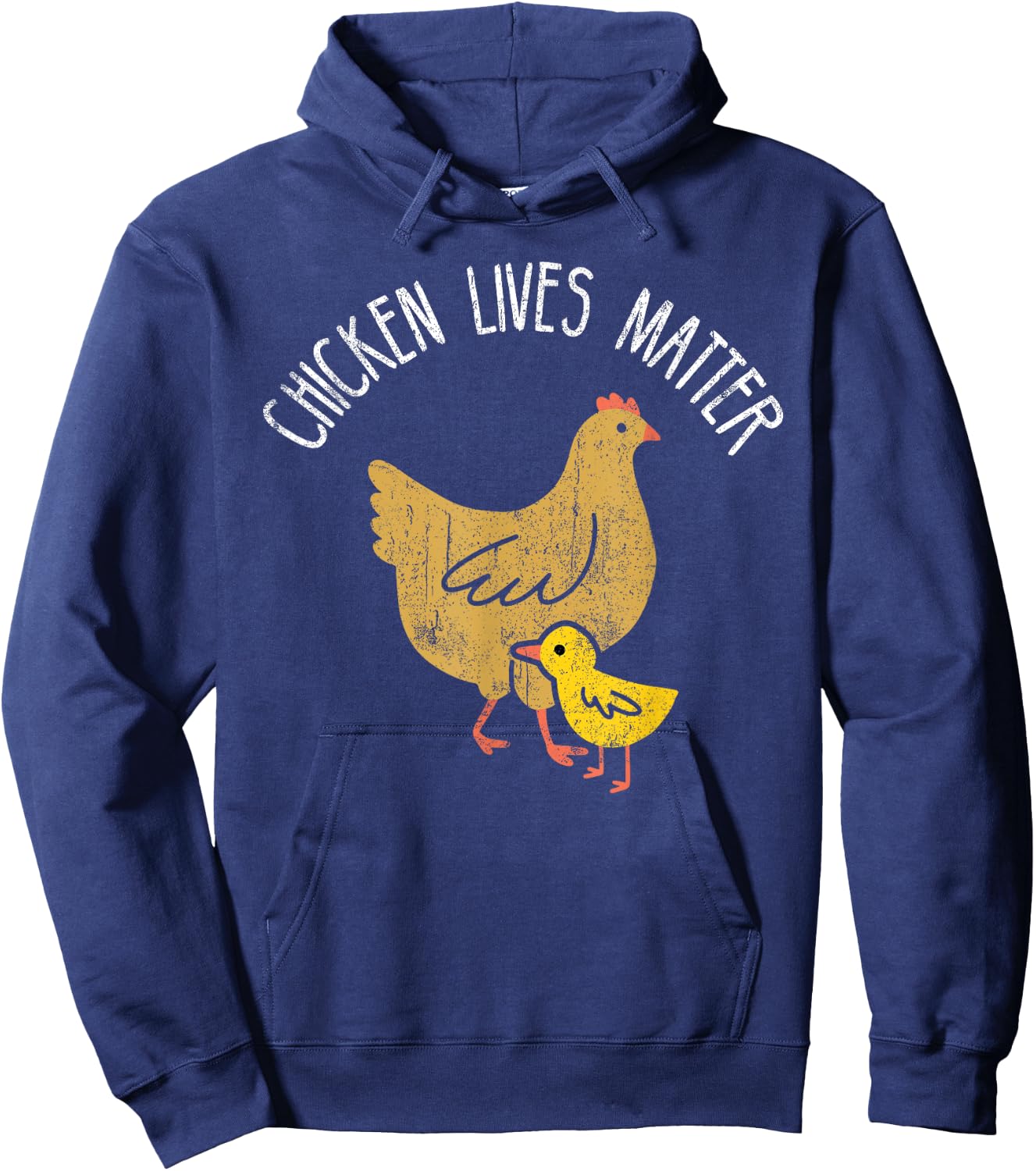 Chicken lives matter cute chicken mom with baby vintage look Hoodie - Hoodie | Navy