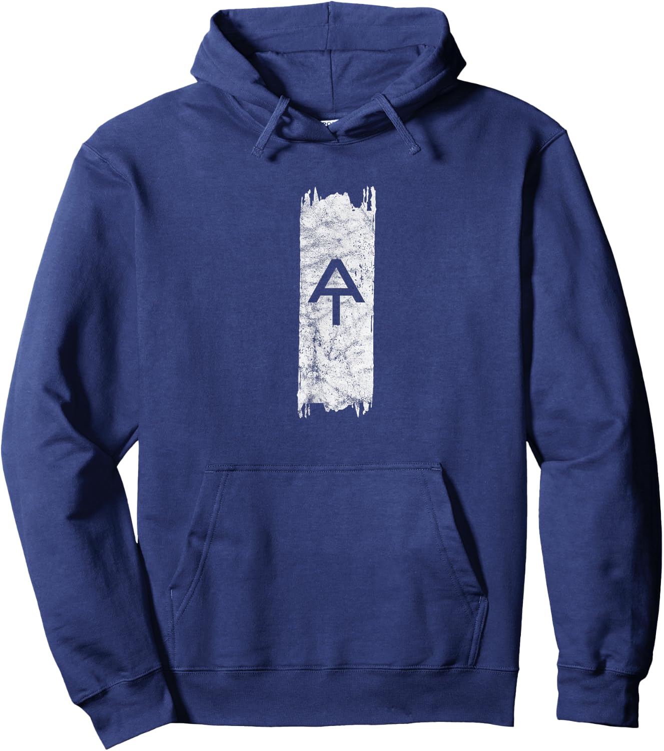 Vintage Grunge AT Logo Symbol Marker Appalachian Trail Blaze Hoodie - Hoodie | Navy