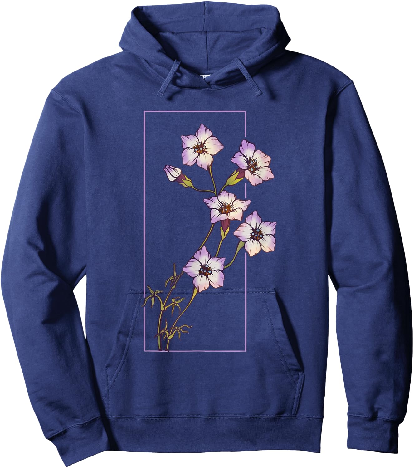 Floral Flower Bird's Eyes Gilia Tricolor Wildflower Hoodie - Hoodie | Navy
