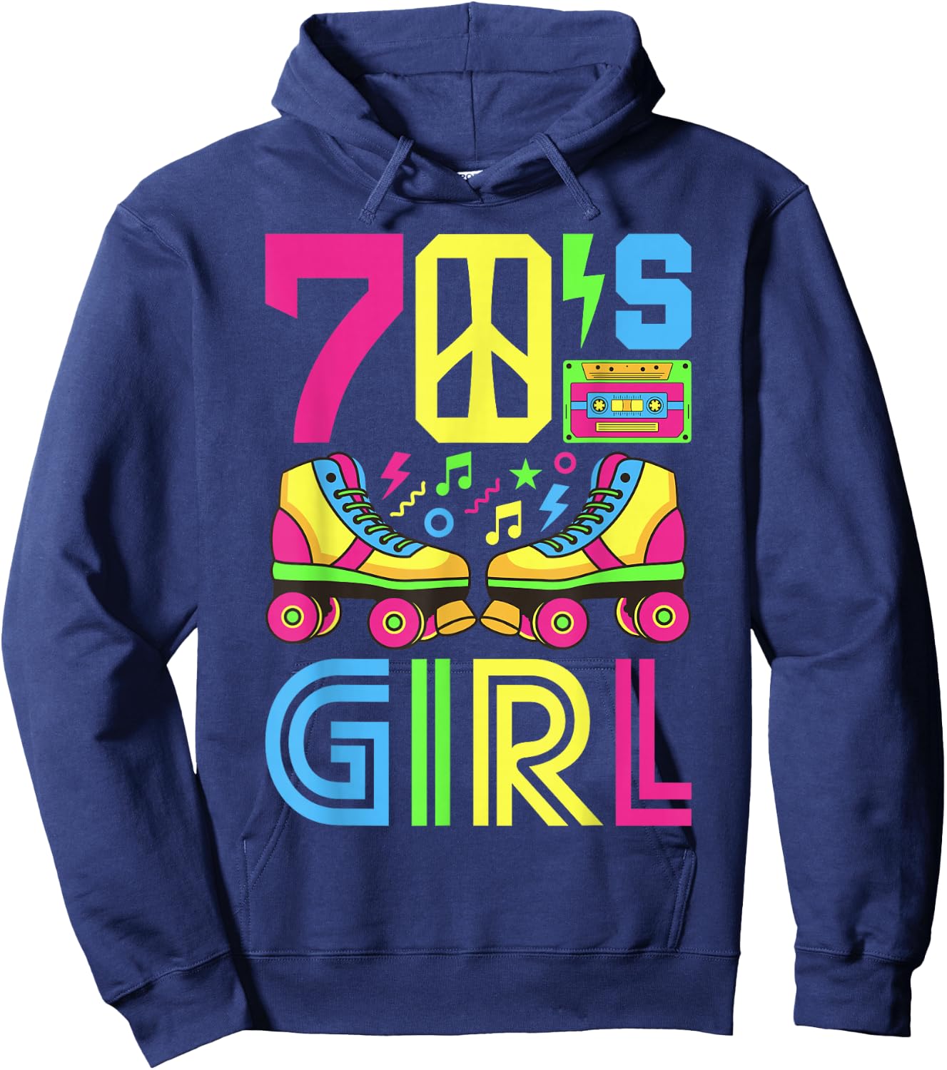 70s Girl 70s Outfit 70s Costume 70s Party 70s , black Hoodie - Hoodie | Navy