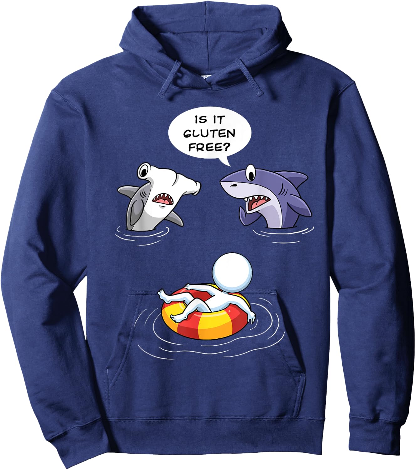 Is it Gluten Free Funny Shark Gluten Allergy Celiac Disease Hoodie - Hoodie | Navy