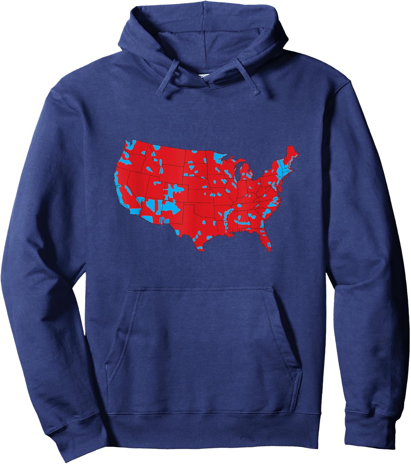 USA Map Election Results Trump Hoodie - Hoodie | Navy