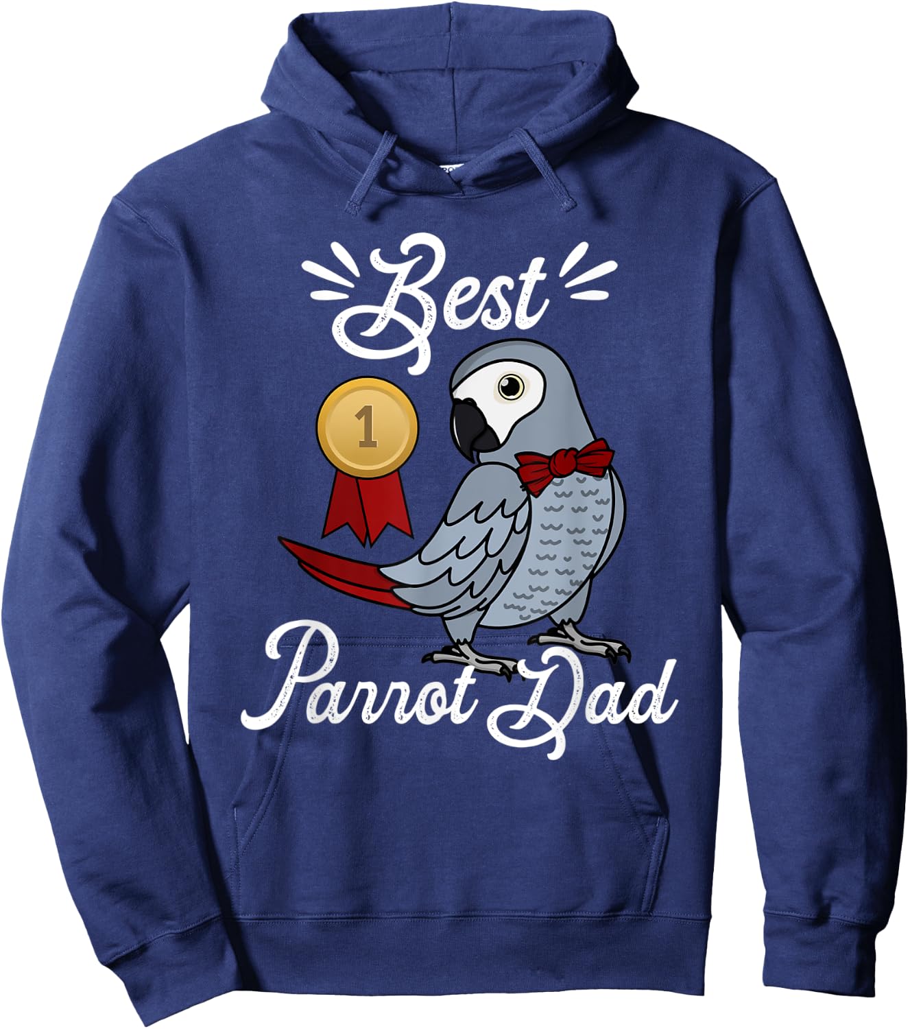 Best Parrot Dad I African Grey Hoodie - Hoodie | Navy