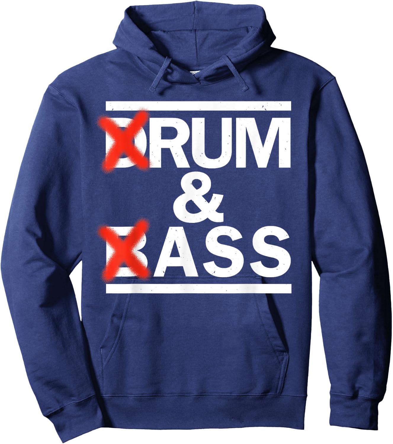 Drum & Bass Rum & Ass Funny Rave Party EDM DJ House Music , Black, S Hoodie - Hoodie | Navy