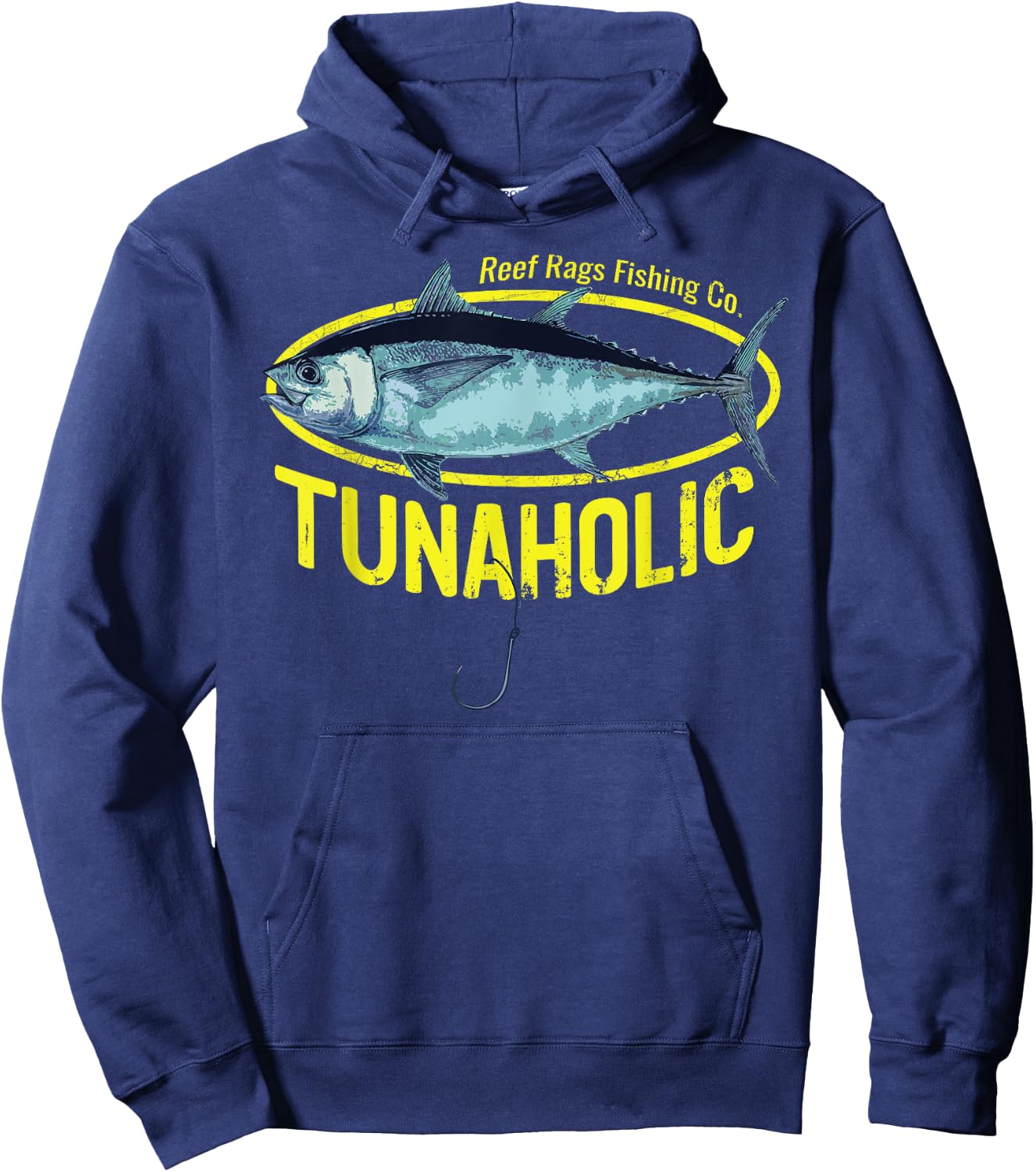 Reef Rags Tunaholic Deep Sea Saltwater Tuna Fishing Hoodie - Hoodie | Navy