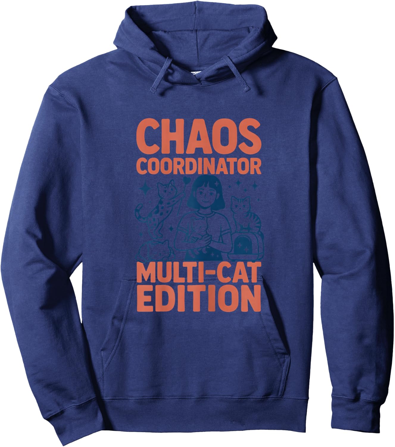 Chaos Coordinator Foster Fail Cat Mom Hoodie - Hoodie | Navy