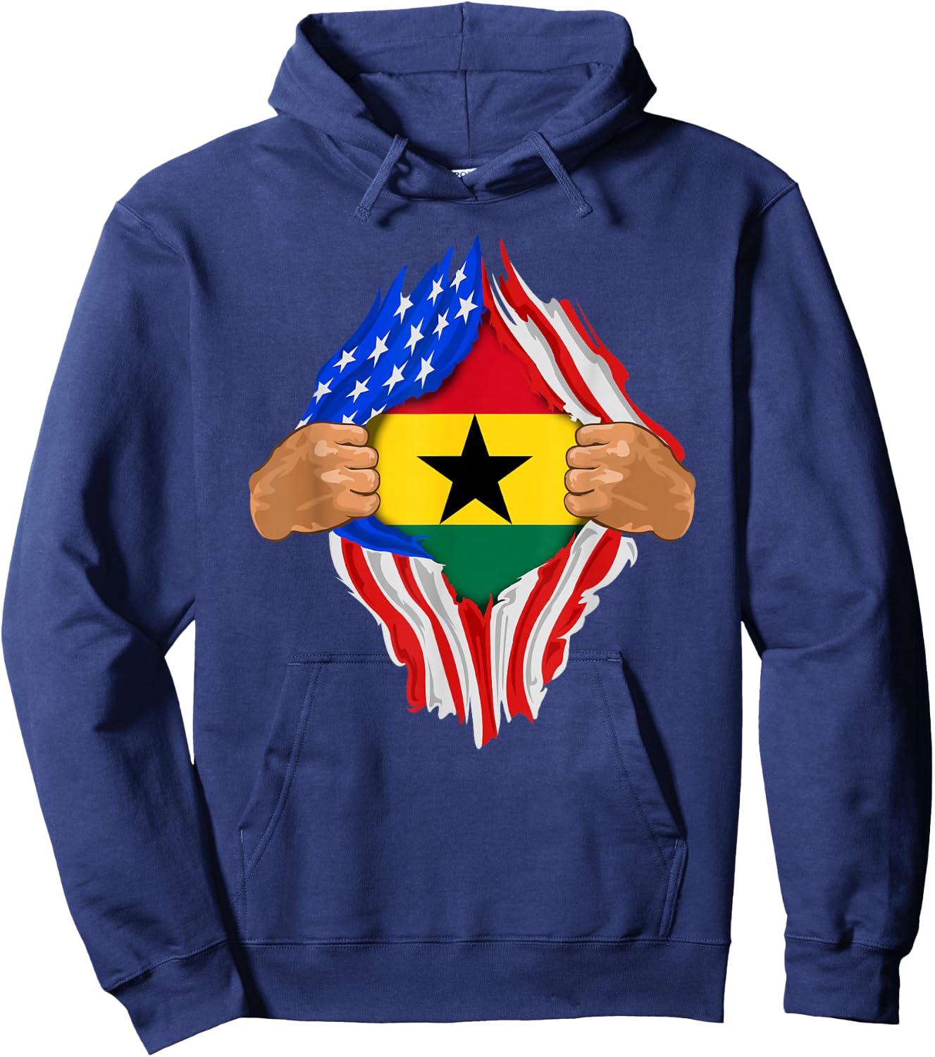 Ghanaian Blood Inside Me | Ghana Flag Gift Hoodie - Hoodie | Navy