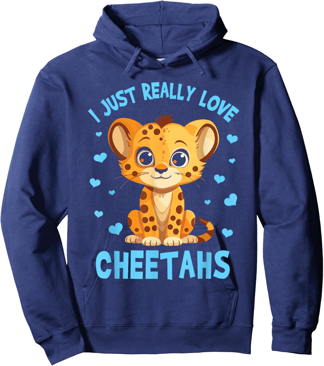 Cute Cheetah Wildlife Boys Toddler Kids Hoodie - Hoodie | Navy