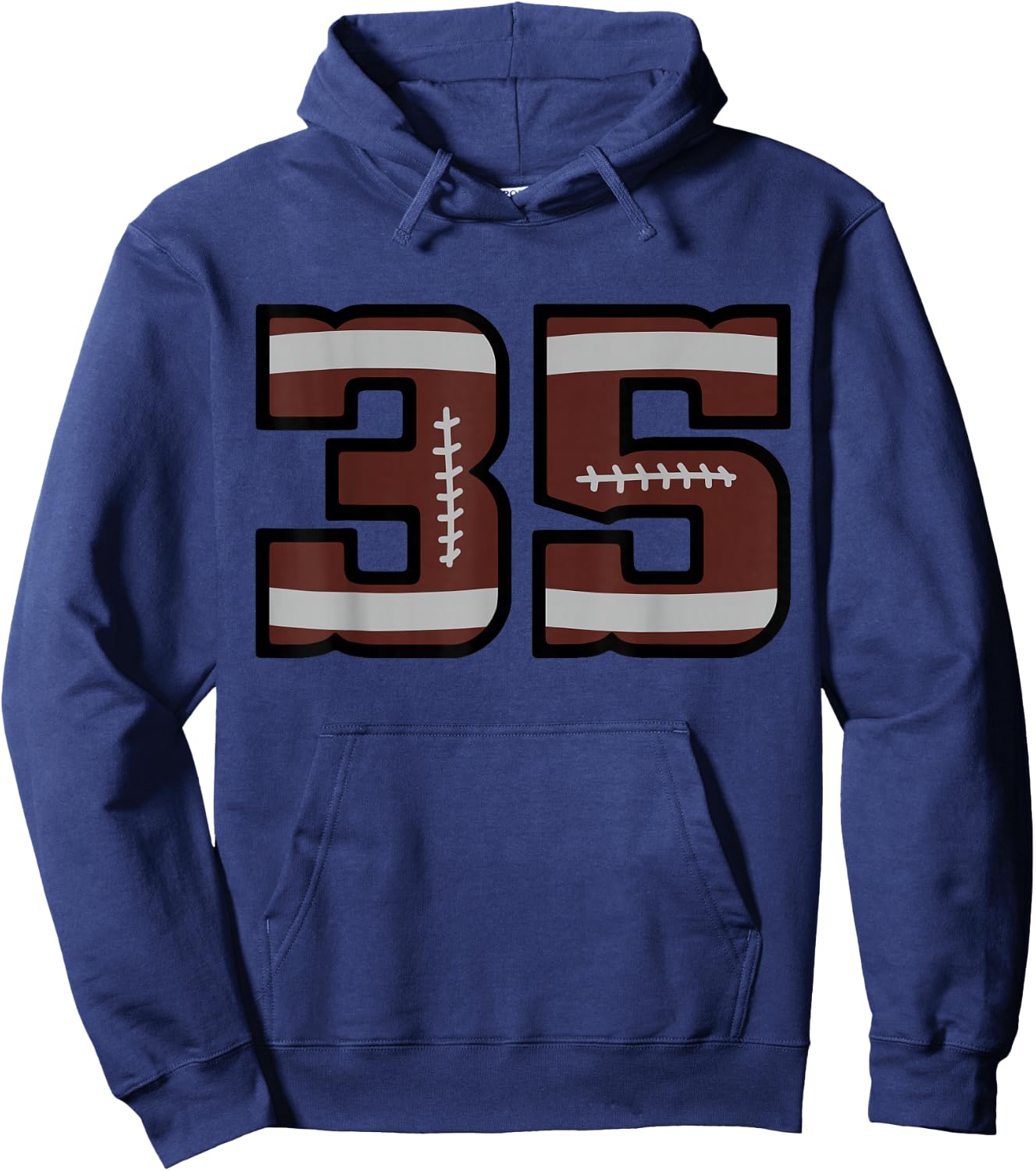 Football Number #35 Hoodie - Hoodie | Navy