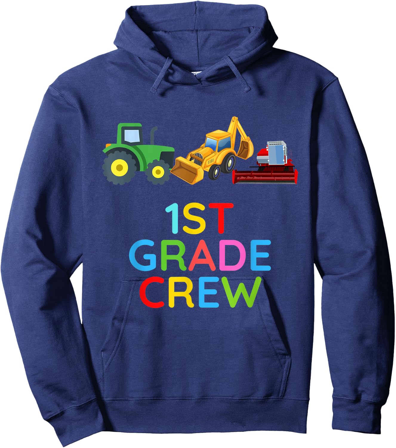 First Grade Crew Tractors 1st Grade Farm Fan First Day Hoodie - Hoodie | Navy