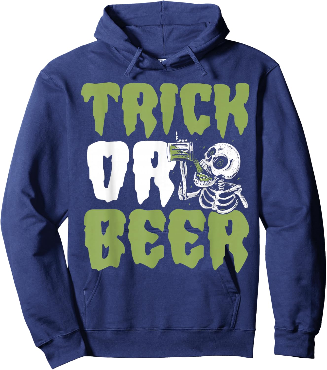 Trick or Beer Halloween Hoodie - Hoodie | Navy