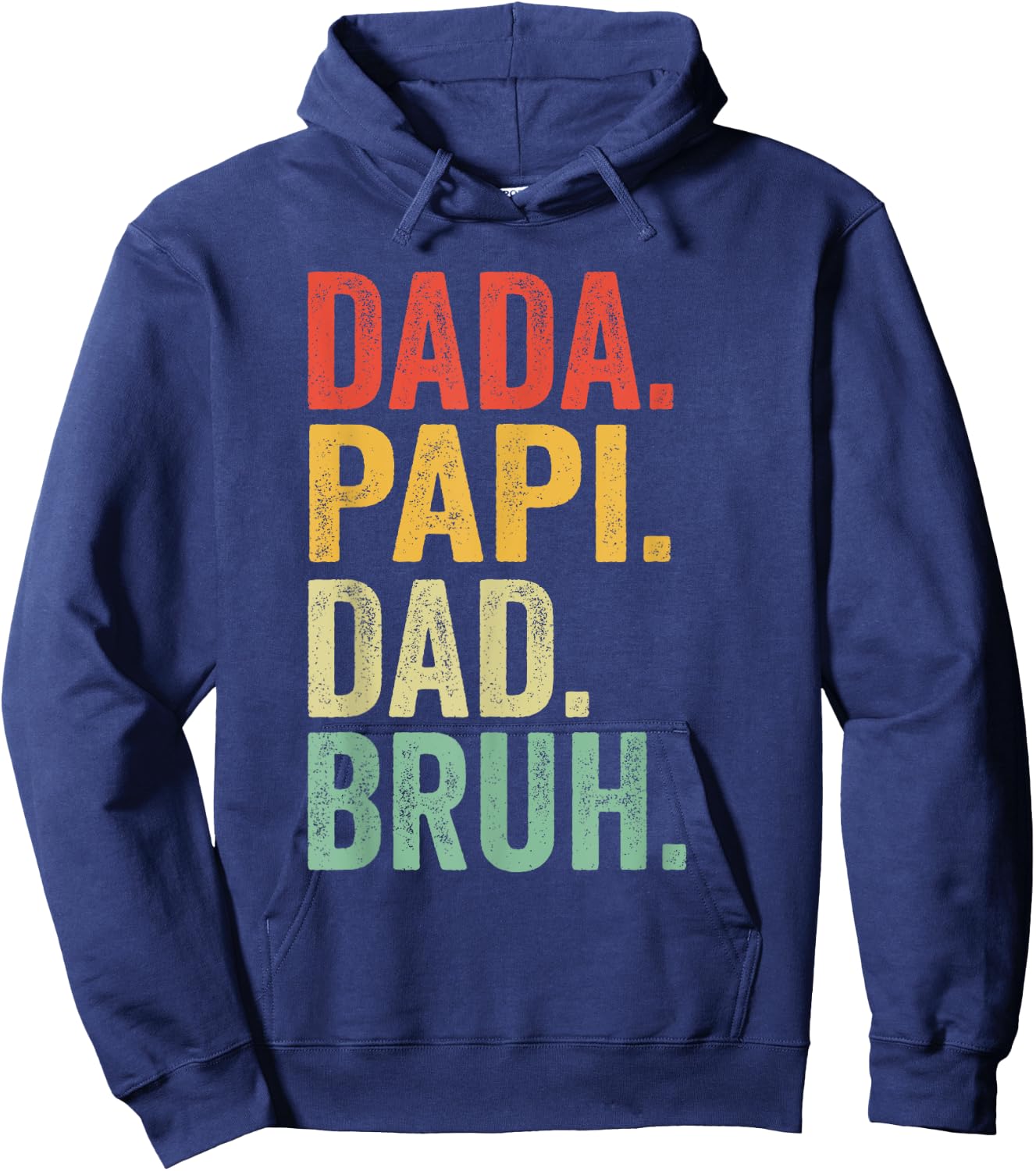 Dada Papi Dad Bruh Shirt Men Vintage Retro Funny Papi Hoodie - Hoodie | Navy