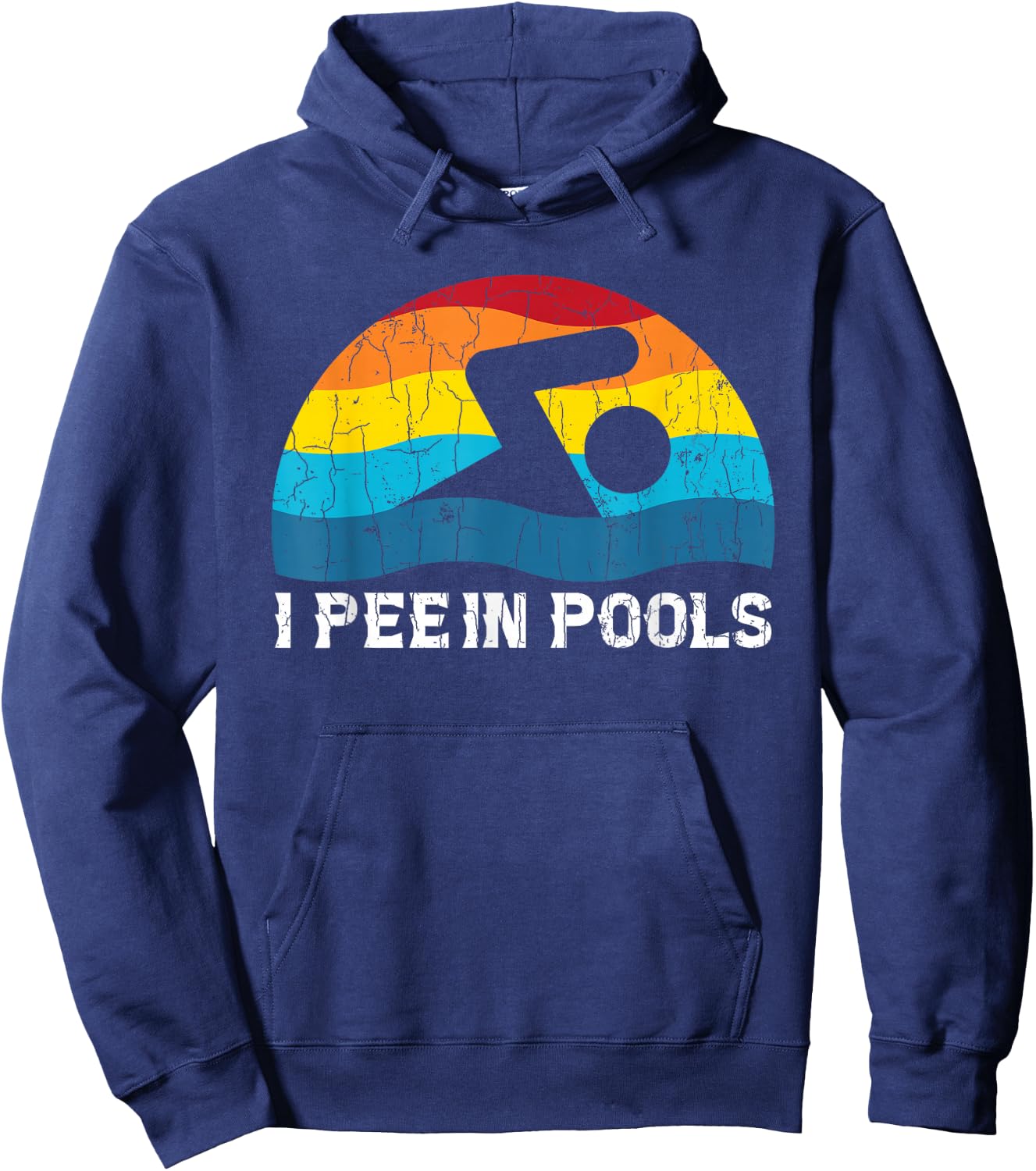 I Pee in Pools Funny Swimmer Swimming Coach Player Graphic Hoodie - Hoodie | Navy