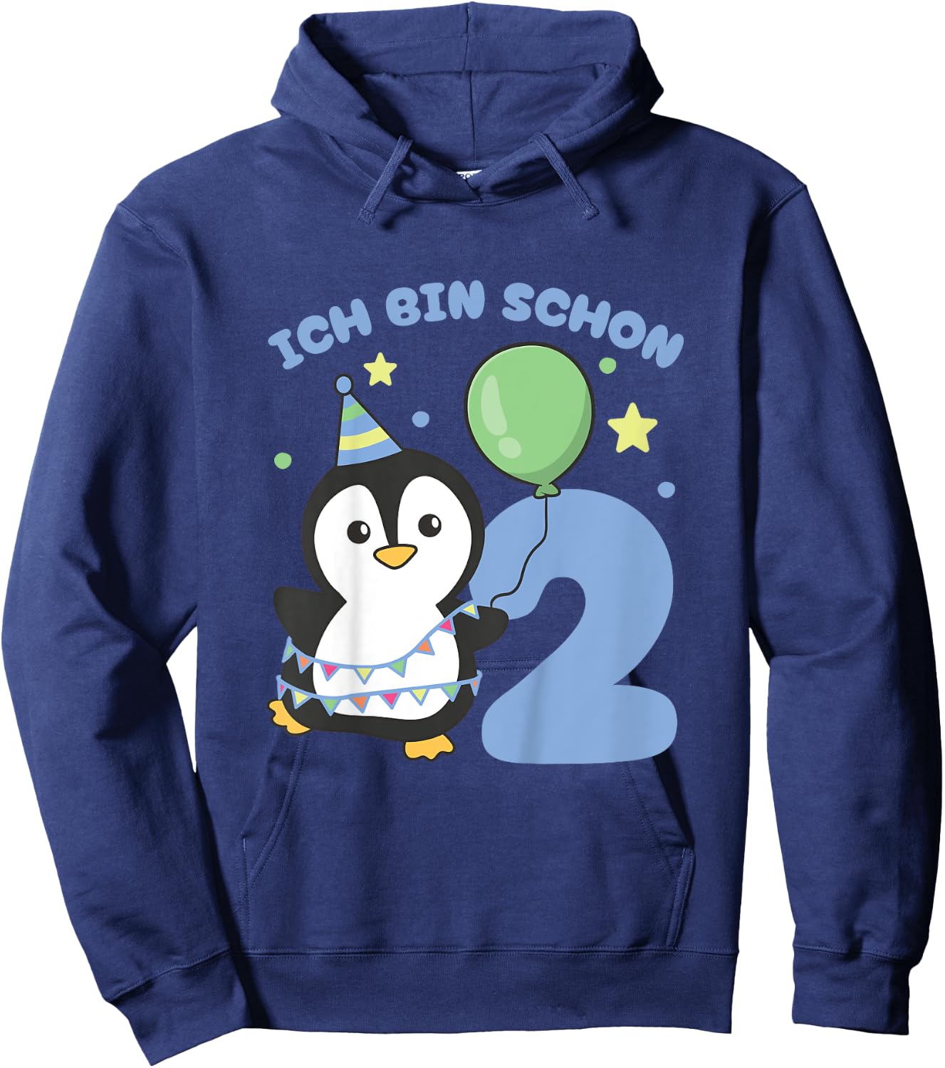 Pinguin Ich bin schon 2 Pinguine Geburtstags Kinder Hoodie - Hoodie | Navy