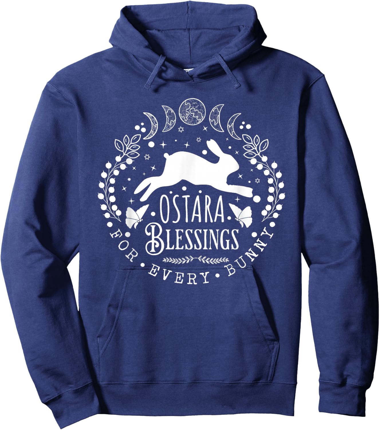 Pagan Ostara Blessings Springtime Rabbit for Wiccan Women Hoodie - Hoodie | Navy