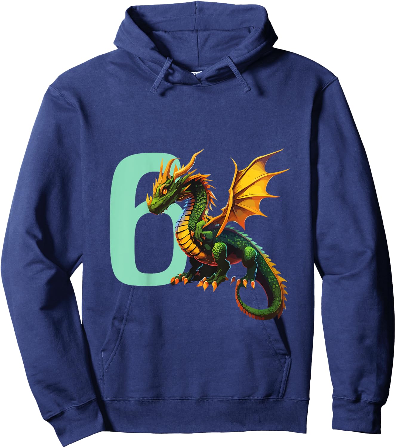 Kids Children's Birthday Dragon 5 Years Boy Dragon Number Age Hoodie - Hoodie | Navy
