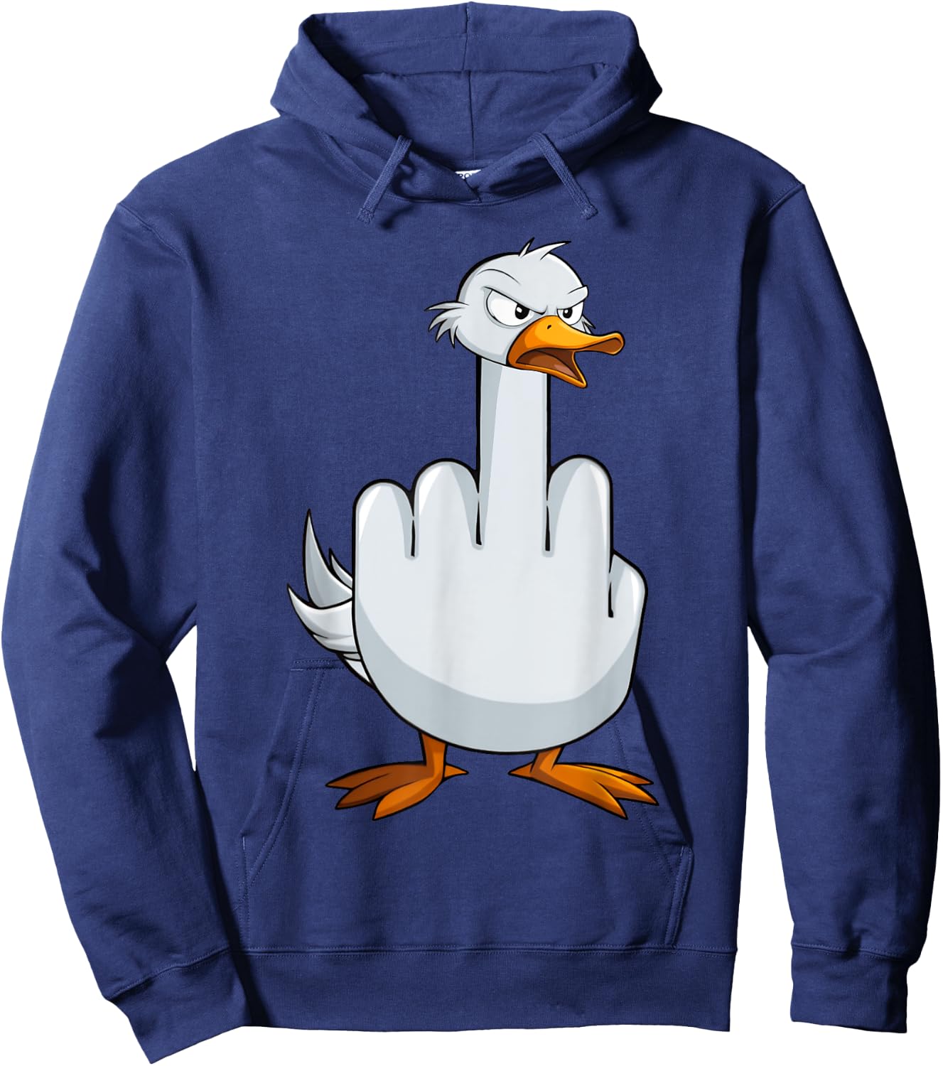 I Don't Give A Duck Middle Finger Funny Offensive Rude Duck Hoodie - Hoodie | Navy
