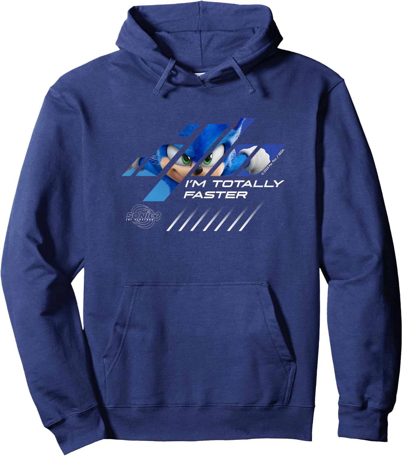 Sonic The Hedgehog 3 - Sonic I'm Totally Faster Hoodie - Hoodie | Navy