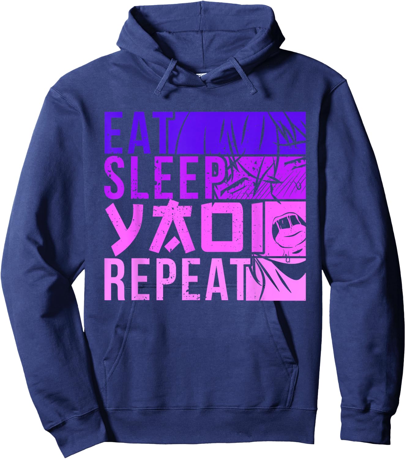 Eat Sleep Yaoi Repeat Fujoshi Anime Boy Gay Manga Hoodie - Hoodie | Navy