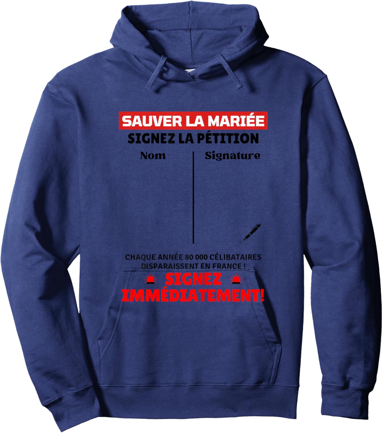 Signing EVJF Save The Bride Funny Future Bride To Sign , white Hoodie - Hoodie | Navy