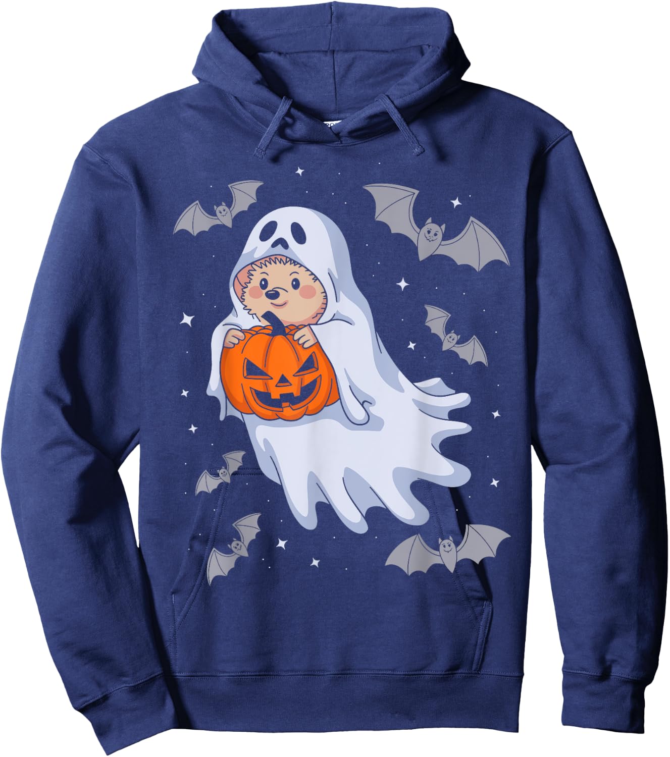 Funny Ghost Hedgehog Lovers Spooky Halloween Pumpkin Costume Hoodie - Hoodie | Navy