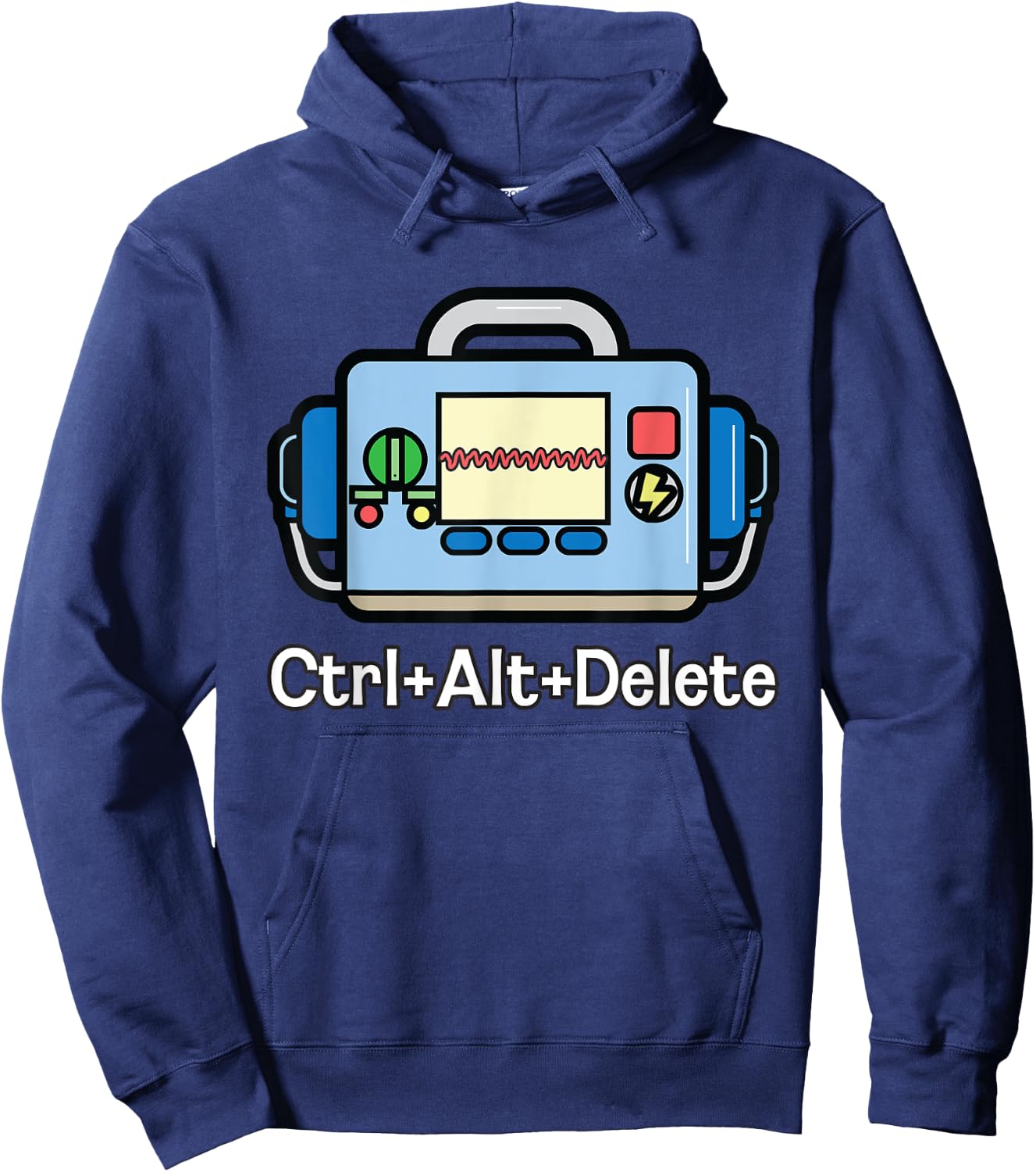 Paramedic Nurse EMS Gift EKG Defibrillator Ctrl Alt Delete Hoodie - Hoodie | Navy
