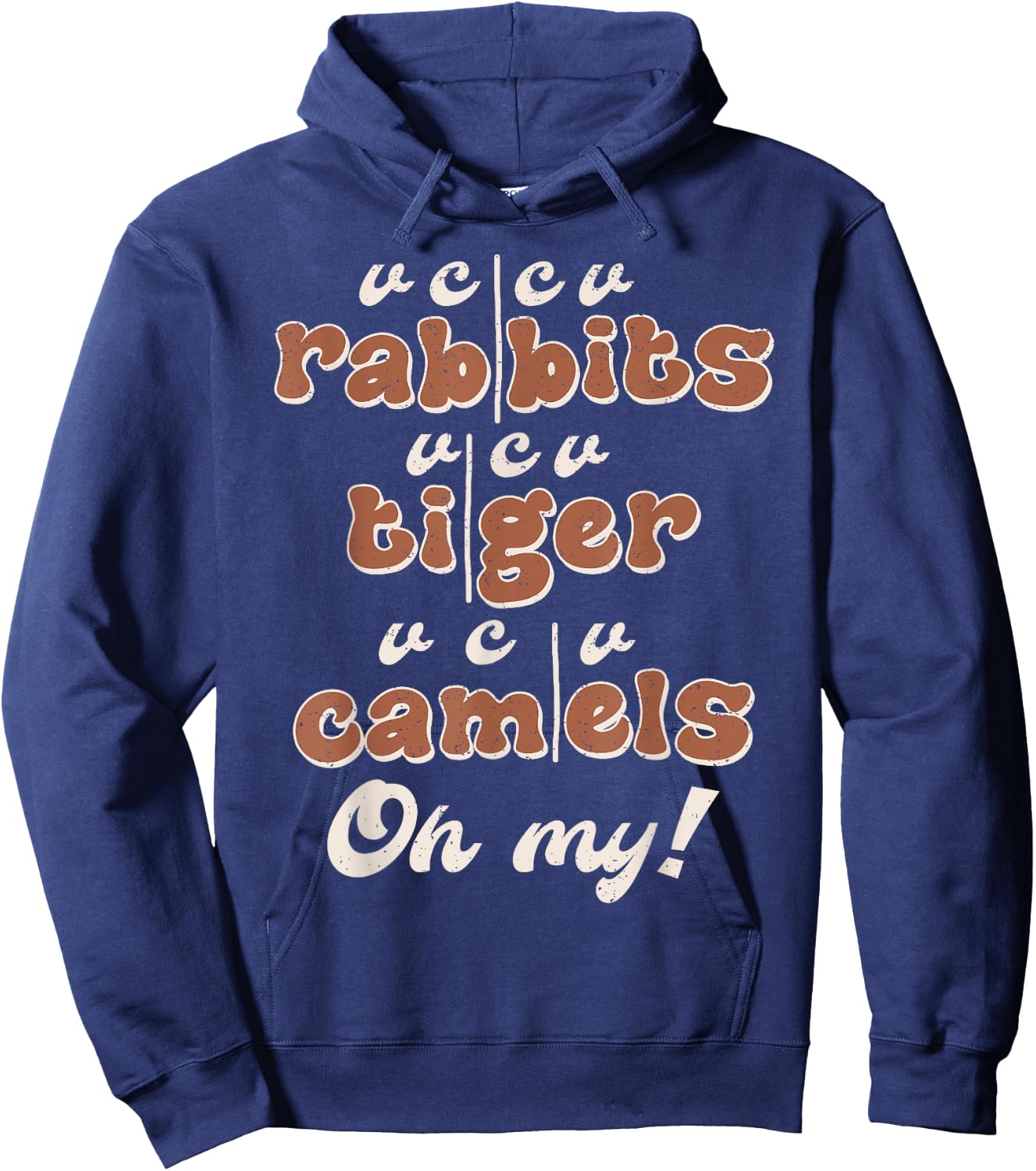Rabbits Tiger Camels Syllable Division Science Of Reading Hoodie - Hoodie | Navy