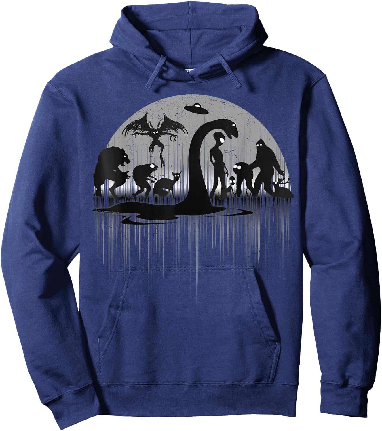 Mythical Loch Ness Bigfoot Mothman Aliens Funny Cryptid Hoodie - Hoodie | Navy