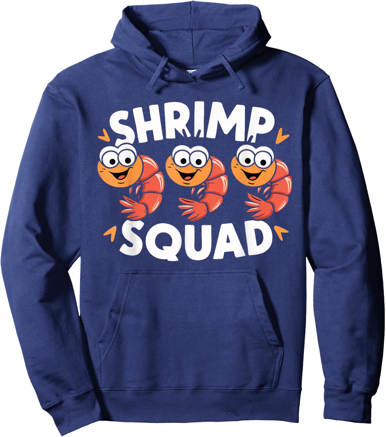 Kids Shrimp Shirts for Shrimp Lovers Shrimp Squad | -Kids Black Cartoon Lover Kids Hoodie - Hoodie | Navy