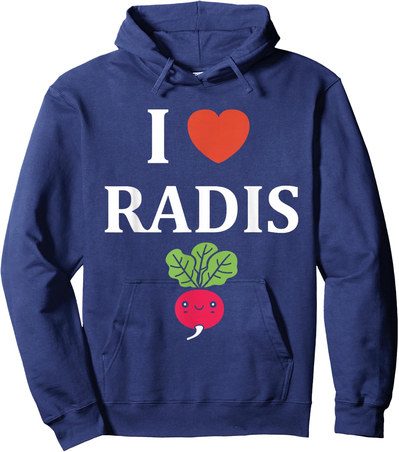 Humor Radish Vegetable minimalist simple i love Radish Hoodie - Hoodie | Navy
